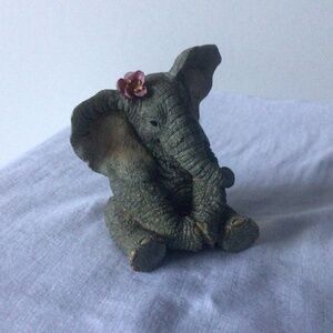 Elephant with Flower Figurine